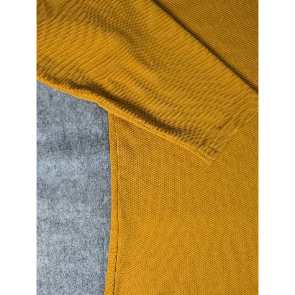 The North Face Mens Yellow 1/4 Zip Fleece‎ Pullover Textured Waffle Knit Top